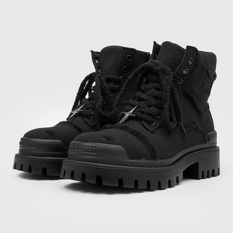 Men'S Shoes For Work - Men's High Top Platform Boots Thick