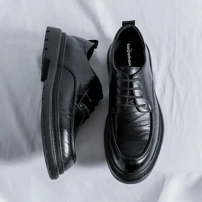 Men'S Shoes Clearance Sale - Lace Up Round Toe Men's Leather