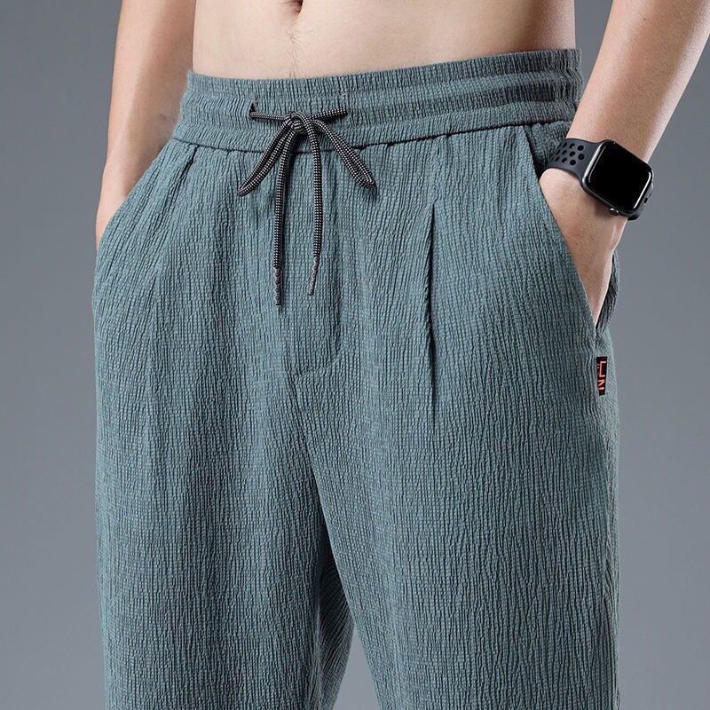 Men Shoes Joggers - Summer Ice Silk Man Jogger Linen