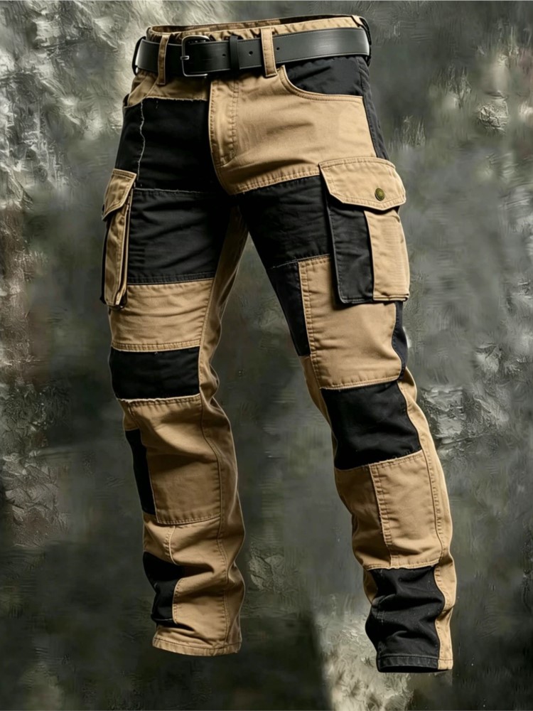 Cotton Men Cargo Pants Khaki C - Men Shoes Joggers review and price