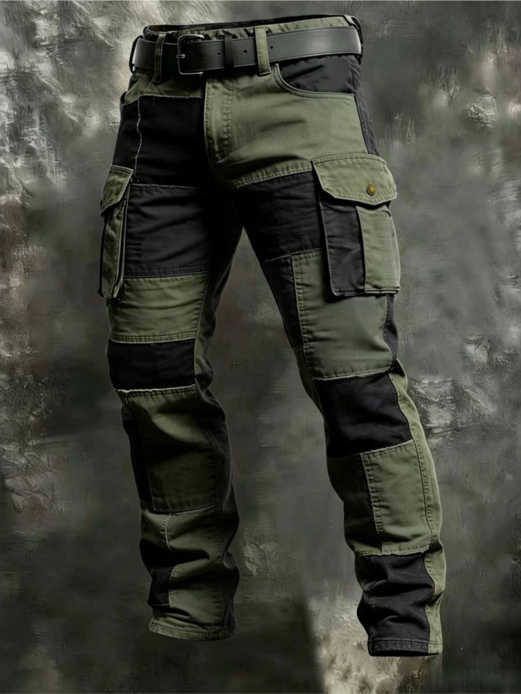 Cotton Men Cargo Pants Khaki C - Men Shoes Joggers review and price