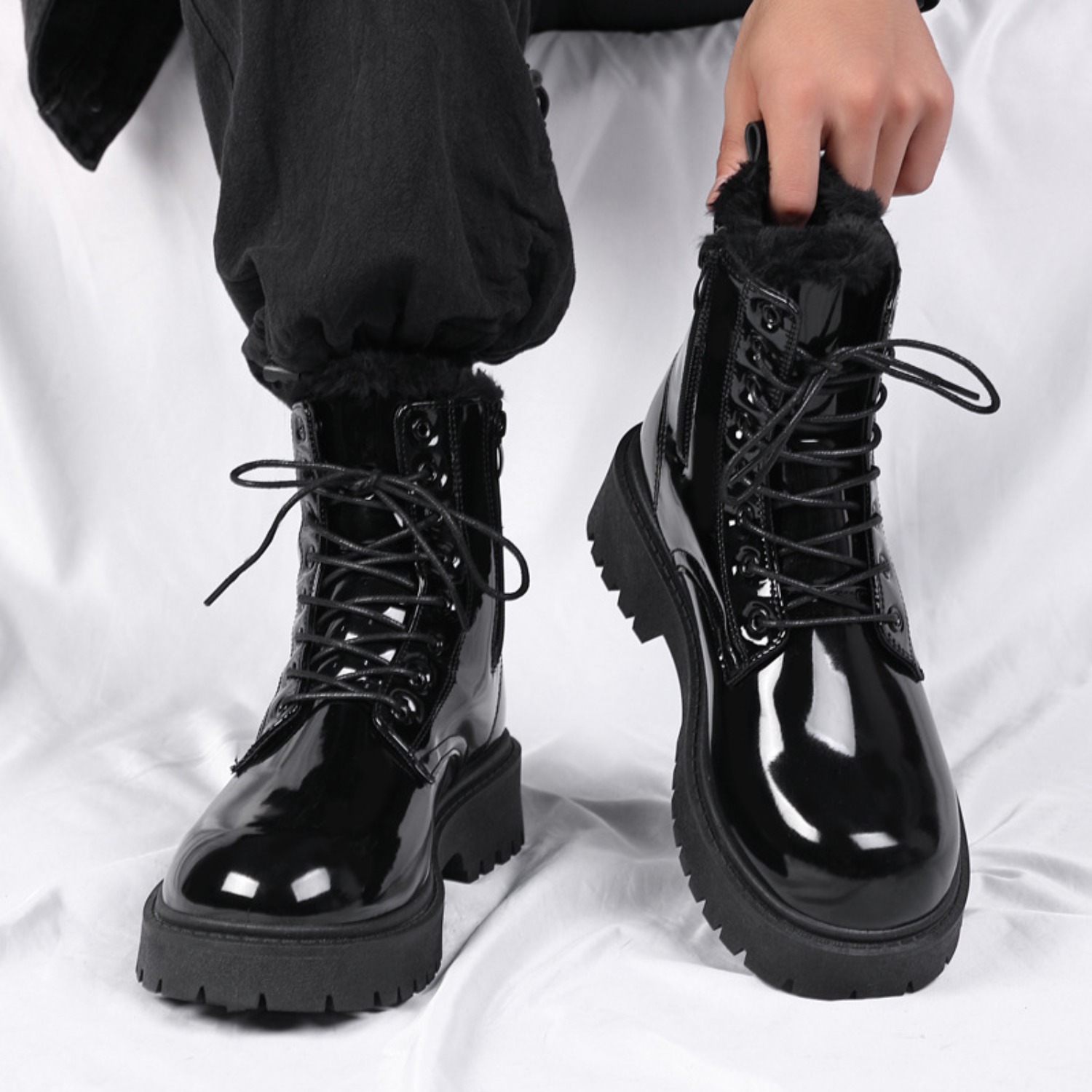 Men's warm plush high-top boot - Men'S Shoes For Work review and price