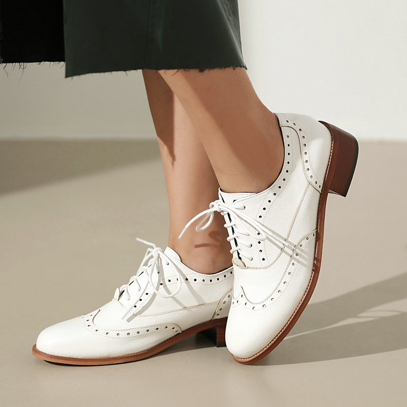 Brogue Oxford Shoes Women Lace - Oxford Brogue Leather review and price