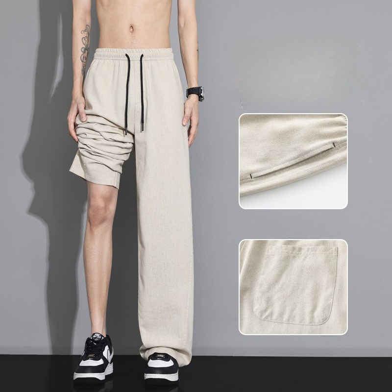 Summer Thin Cozy Linen Fabric  - Men Shoes Joggers review and price