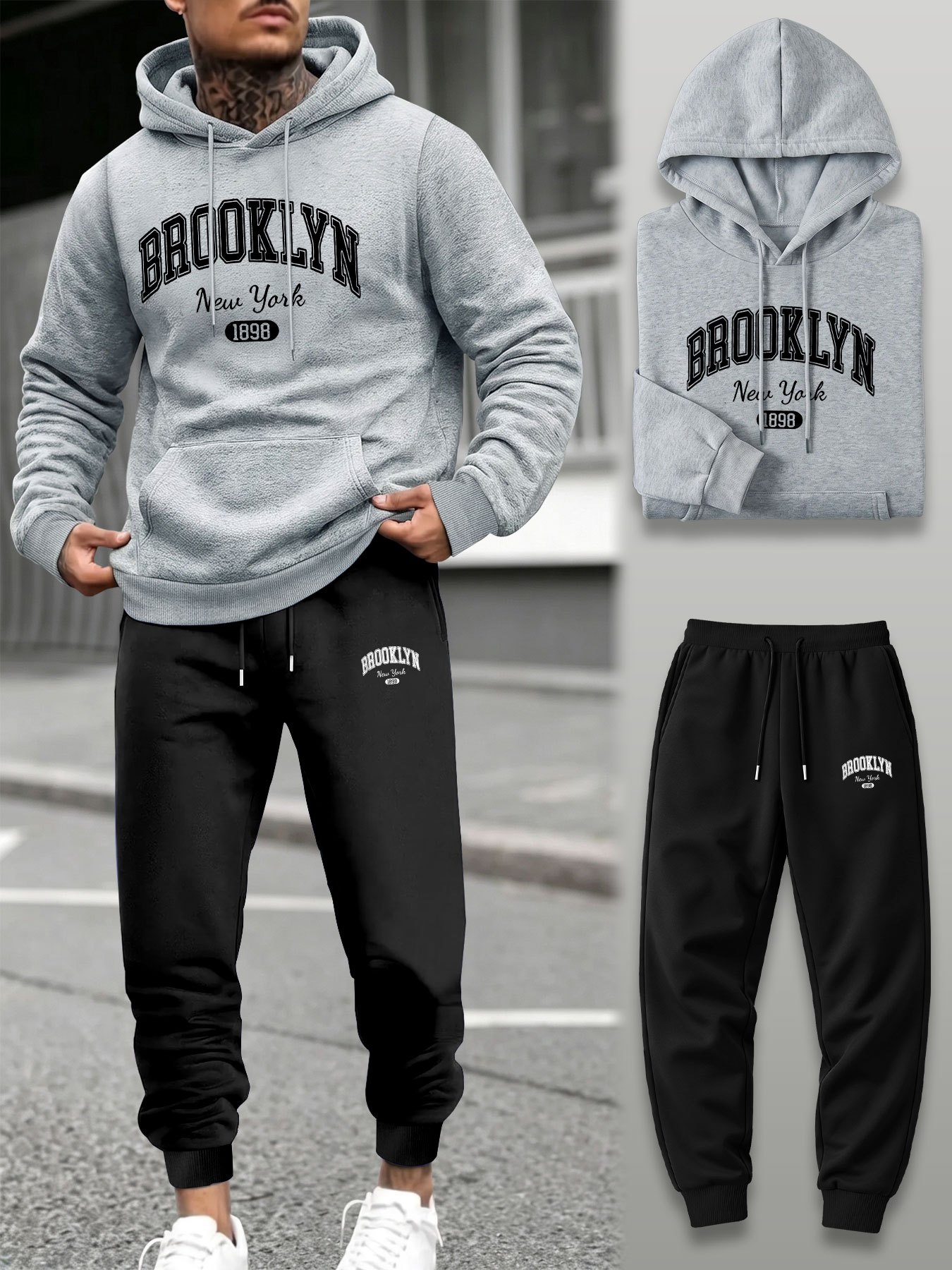 Men 2 Piece Tracksuit Hoodie J - Men Shoes Joggers review and price