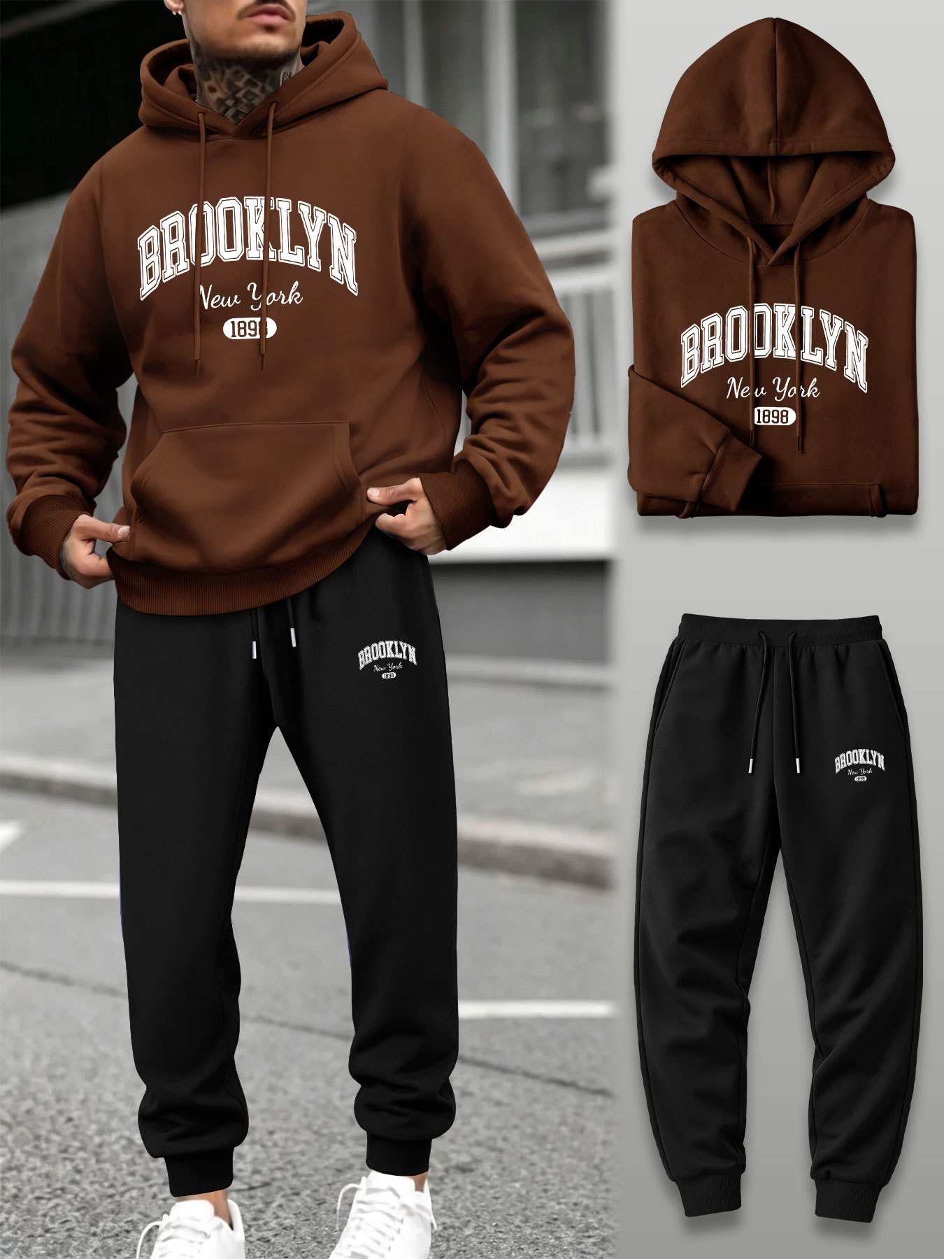 Men 2 Piece Tracksuit Hoodie J - Men Shoes Joggers review and price