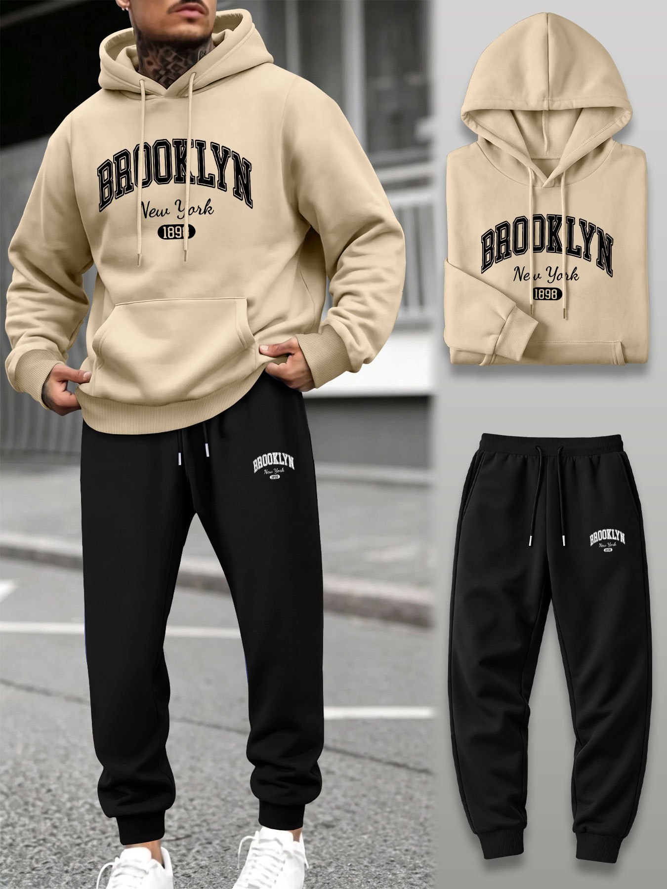Men 2 Piece Tracksuit Hoodie J - Men Shoes Joggers review and price